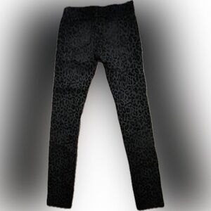 Secretly Evil Black on black leopard print skinny jeans - Size 3